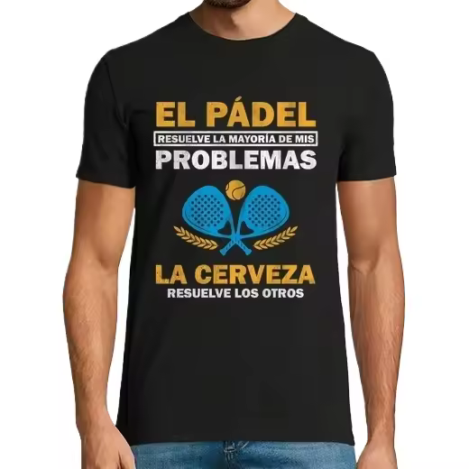El Pádel Resuelve Mis Problemas Cerveza Camisetas CERVEZA,Pack Regalo Camiseta Personalizada - 1