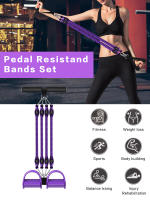 Bandas de resistencia para pedales, bandas de ejercicio con asas, cuerda elástica para sentarse, Fitness en casa, equipo de entrenamiento de fuerza - details 0