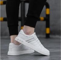 Zapatillas de deporte de moda para hombre, zapatos vulcanizados, planos y gruesos, cómodos, con plataforma para primavera y otoño, zapatos deportivos informales blancos - details 14