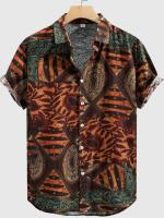 Camisa Casual de Verano para Hombres Manga Corta, Estampado Geométrico, Suelto y Transpirable - details 3