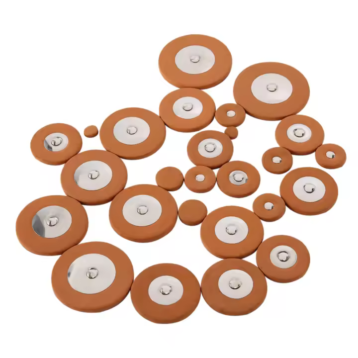 Almohadillas de saxofón Tenor de cuero profesional, 25 piezas, almohadillas de saxofón naranja, repuesto de instrumentos musicales de viento de madera, piezas y accesorios - 1