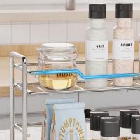 Estante organizador de cocina moderno, estante de almacenamiento para baño de doble capa, ahorro de espacio, gran capacidad, organizador de fregadero de cocina impermeable - details 5