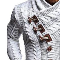 Cardigan de Cuello Alto para Hombres Manga Larga Ajuste Suelto Moda Casual Punto de Lana - details 6