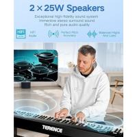 Plegable de 88 teclas con batería de 1750mAh pedal semiponderado de sostenido interfaz Bluetooth soporte MIDI para partituras bolsa adhesiva cable de audio - details 8