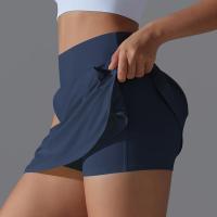 Faldas de tenis falsas de dos piezas con forro y bolsillos para mujer, pantalones cortos deportivos, bloque de sensación cero, ajuste delgado, elásticos, suaves, para yoga - details 9