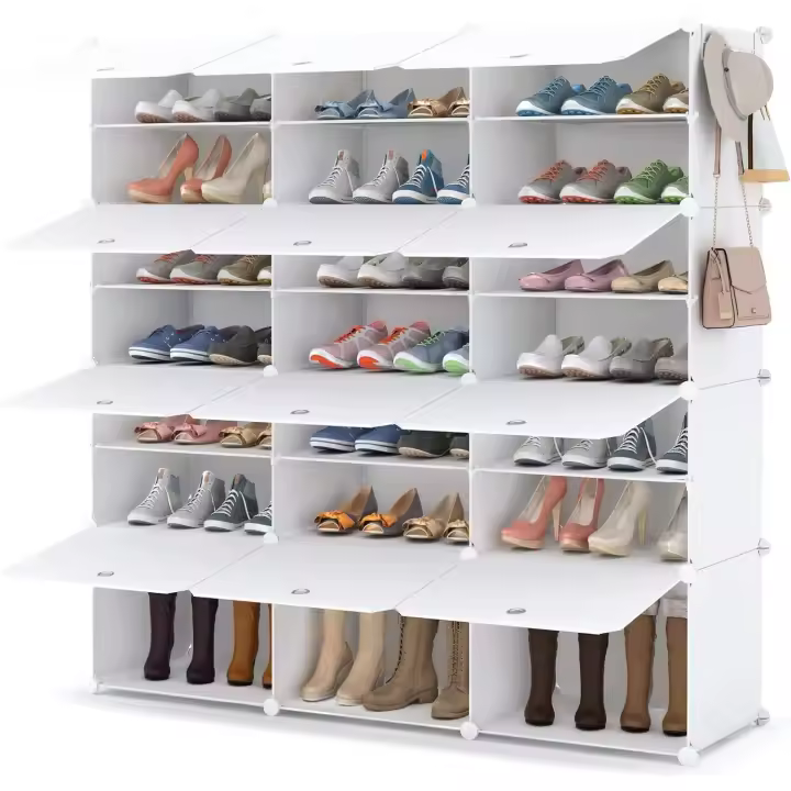 Zapatero, 7 Niveles Mueble para 42 Pares Armario Blanco para Dormitorio Sala de Estar - 1