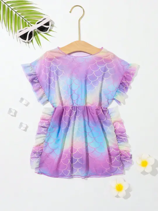 Falda de Playa Tie-Dye para Niñas Cubierta de Bikini de Traje de Baño de Moda - 1