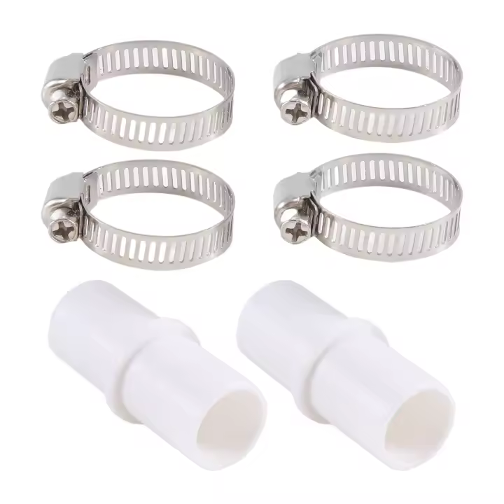 2 piezas de conectores de manguera de drenaje para lavadora, adaptador de extensión para lavadora con 4 abrazaderas para manguera de drenaje - 1