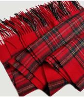 Mantón a cuadros de invierno de Mongolia Interior inspirado en la bufanda de mujer 100% lana con estampado de cachemira de cordero escocés - details 2