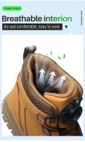 Botas de trabajo con punta de acero inoxidable, zapatos de seguridad resistentes a golpes y golpes, botas de moto impermeables para hombre - details 18