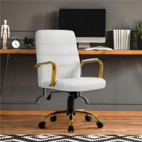 Silla Giratoria de Oficina Sillón de Trabajo con Respaldo Tapizado Asiento Sintético Altura Ajustable Negro - details 10