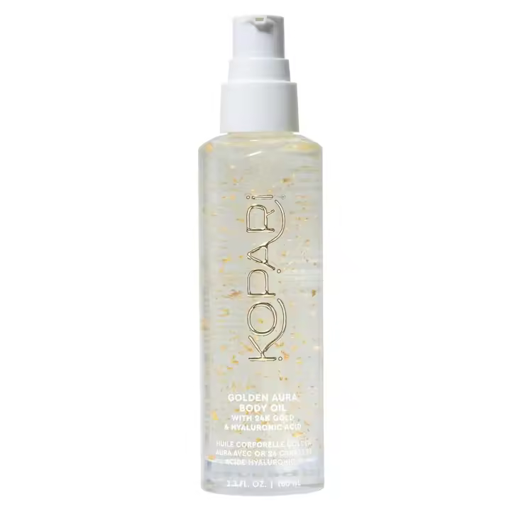 Aceite corporal Kopari Golden Aura con oro y ácido hialurónico - Fórmula hidratante para una piel radiante 3.3 oz - 1