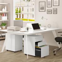 Archivador Móvil con 3 Cajones con Cerradura, Cajonera de Oficina con Ruedas Universales, Mueble Archivador para Archivos y Carpetas Colgantes, Blanco, 39x46x62 cm, ASK03ws - details 4