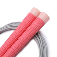 Silicone Handle Jump Rope Fitness PVC Sports Steel Wire Skipping Ropes Crossfit Adjustable Exercise Workout Skipping Equipment - details 2