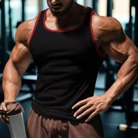 Un chaleco informal y transpirable de color liso para el entrenamiento físico de verano de los hombres en Europa y Estados Unidos en 2025. - details 34
