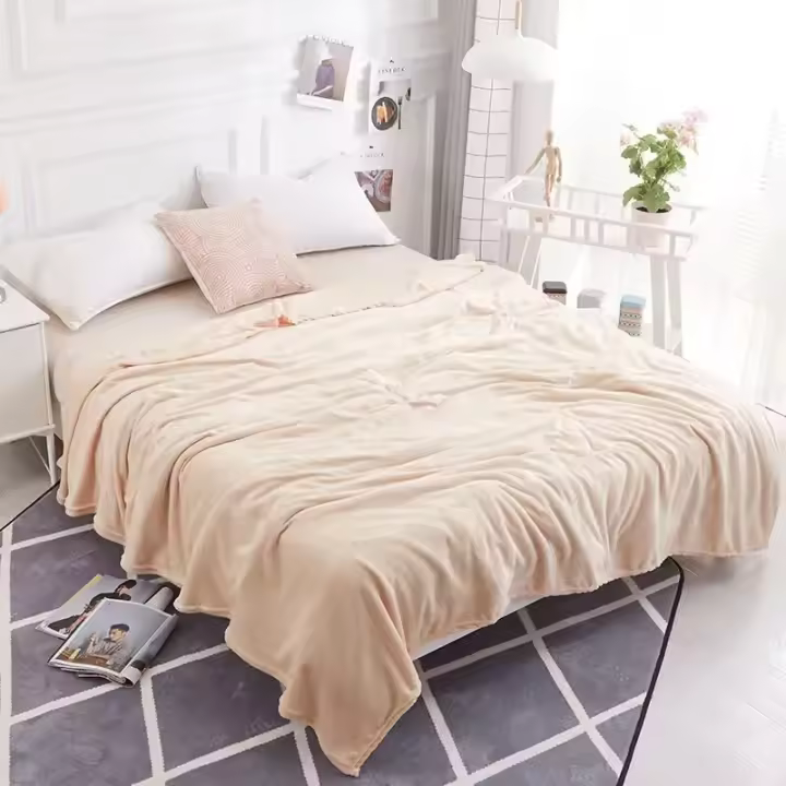 Manta suave y cálida para invierno, colcha gruesa de Color verde para camas individuales/Queen/King, colcha multifuncional para siesta - 1