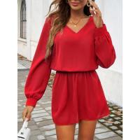 Vestido de manga larga para mujer, elegante color sólido, de moda, suelto, informal, barato - details 12