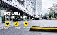 SucceBuy Paquete de 4 rampas protectoras de cables de goma de 1 canal, rampa de cubierta de cable de alta resistencia con capacidad de carga de 18000 libras - details 0