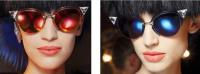 Reflector de cristal triangular, gafas de sol de moda para mujer, cristal fotográfico callejero 2025 - details 0