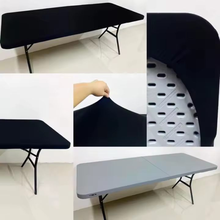 Mantel de por vida, tela de LICRA y algodón para mesa, plegable, estirable, 4 pies/6 pies - 1