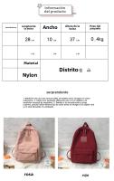 Mochila de Nylon de Gran Capacidad para Estudiantes de Secundaria Unisex - details 2