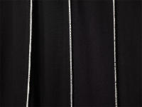 Vestido Casual Delgado y Versátil de Manga Corta con Cuello en V y 3 Pliegues, Color Negro - details 7