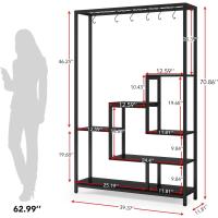 Soporte alto para plantas de interior de 5 niveles, estante de metal de 180 cm con 10 ganchos para colgar en S, estante de exhibición multiusos para bonsái de flores para interiores - details 24