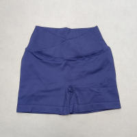 Pantalones cortos deportivos para mujer, pantalones cortos de yoga con gimnasio cruzado, entrenamiento, correr, cintura alta, levantamiento de cadera, sin costuras, Fiess - details 0