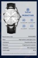 Reloj de Pulsera de Cuero de Alta Calidad TAXAU para Hombres Dual Calendario Clásico Luminoso - details 4