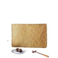 Manta de Mesa de Paja de Mar Natural Tejida a Mano Rectangular de Ratán Posavasos de Té de Paja - details 10