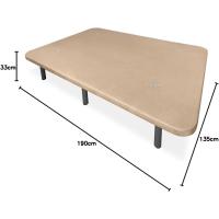 Gran Estabilidad, con Barras de Refuerzo y 6 Patas metálicas roscadas de 27cm, 105x190, Beige - details 10