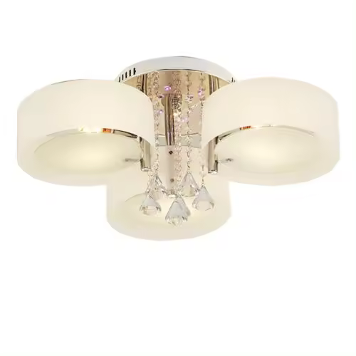 Lámpara de techo LED que cambia de Color con gota de lluvia de cristal, accesorio de luz colgante con Control remoto (3 cabezales) - 1