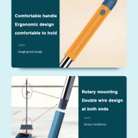 Escoba plegable, recogedor, juego de cepillos para suelo, pelo antiadherente para interiores, escoba de mango largo con recogedor de pie, conjunto combinado, herramienta para el hogar, nuevo - details 1