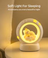 Luz nocturna de gato bonito Adornos de decoración creativos de dibujos animados para habitación de niños Carga de cabeza Luces LED suaves Regalo - details 3