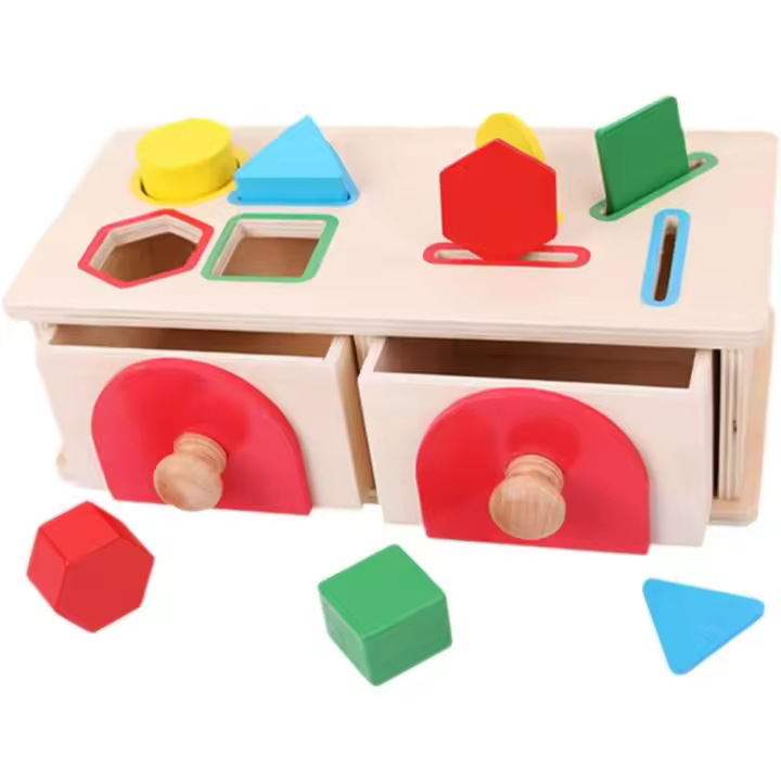 Bloques geométricos, Caja de permanente de Objetos, Juguetes educativos templanos, juego de combinación de clasificación de i - 1