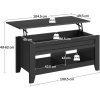 Mesa de Café de Madera Elevable Diseño Moderno para Sala Tamaño 104,5 x 49,5 x (49-61,5) cm Gris - details 11