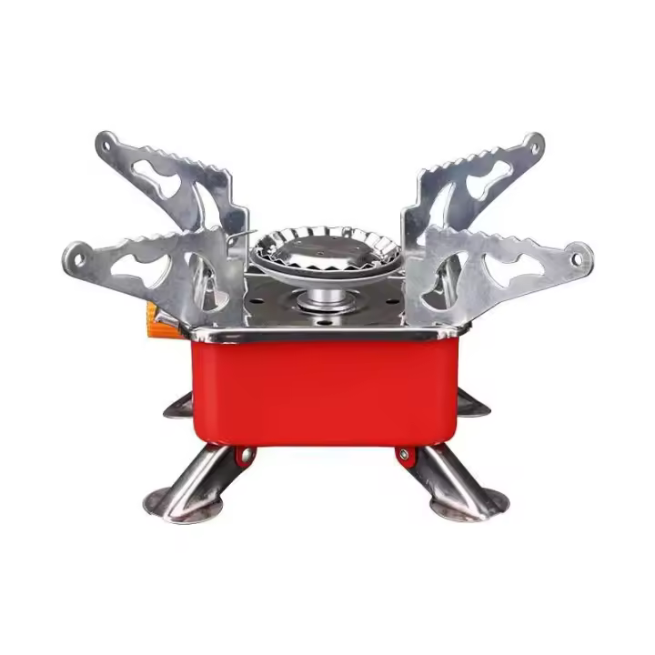 Mini estufa de gas cuadrada plegable portátil para acampar, quemador de butano para Montañismo al aire libre, picnic, agua hirviendo, utensilios de cocina - 1