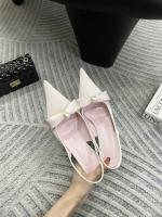 Nuevo temperamento de cabeza puntiaguda de satén, tacones altos, moda para mujer, lazo de perlas, bolsa de tacón fino, sandalias para la cabeza - details 29