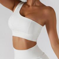 Sujetador deportivo sexy de un solo hombro para mujer, ropa interior de entrenamiento de gimnasia, chaleco para correr de alto soporte - details 18