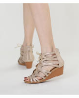 Sandalias romanas de cuña estilo étnico retro de tacón medio con boca de pez para mujer, verano 2025 - details 1