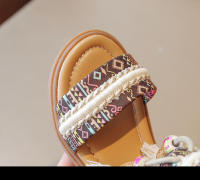 Zapatos informales bohemios para niñas, Sandalias planas con cremallera trasera, con borlas, transpirables, de verano - details 11