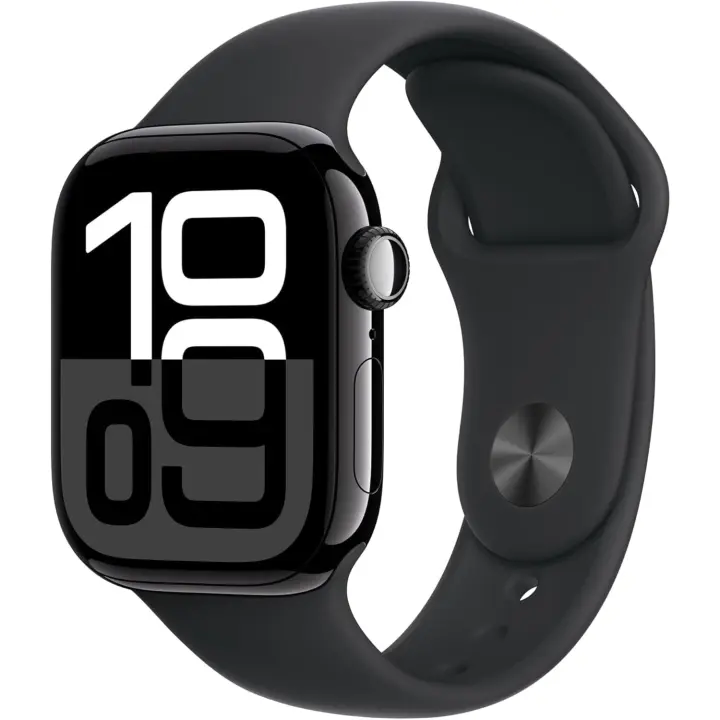 Apple Watch Series 10 [GPS, 46 mm] - Caja de aluminio negro azabache con correa deportiva negra, M/L (renovado) - 1