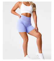Pantalones cortos de LICRA sin costuras para mujer, Shorts elásticos para Fitness, transpirables, levantamiento de cadera, ocio, deportes, correr, novedad - details 0