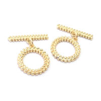 Pulsera de Tirantes Geométricos de Latón Dorado 18K Clasps para Hacer Joyería DIY - details 106