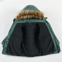 Abrigo con capucha de lana para bebés y niños pequeños, sudadera con capucha y cremallera completa, chaqueta acogedora para niños y niñas en camuflaje - details 3