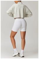 Pantalones cortos deportivos de cintura alta para Fitness, pantalones cortos de Yoga, ajustados, transpirables, de cinco botones - details 5
