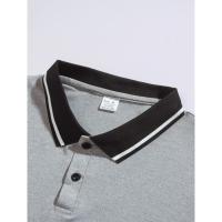 Verano nueva camiseta de los hombres Casual botón de manga corta Jacquard cuello Polo camisa de solapa de negocios. - details 15