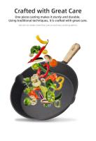Sartén de hierro fundido para acampar, sartén antiadherente para parrilla al aire libre, utensilios de cocina para freír resistentes para carne, cocina casera, fogata - details 4
