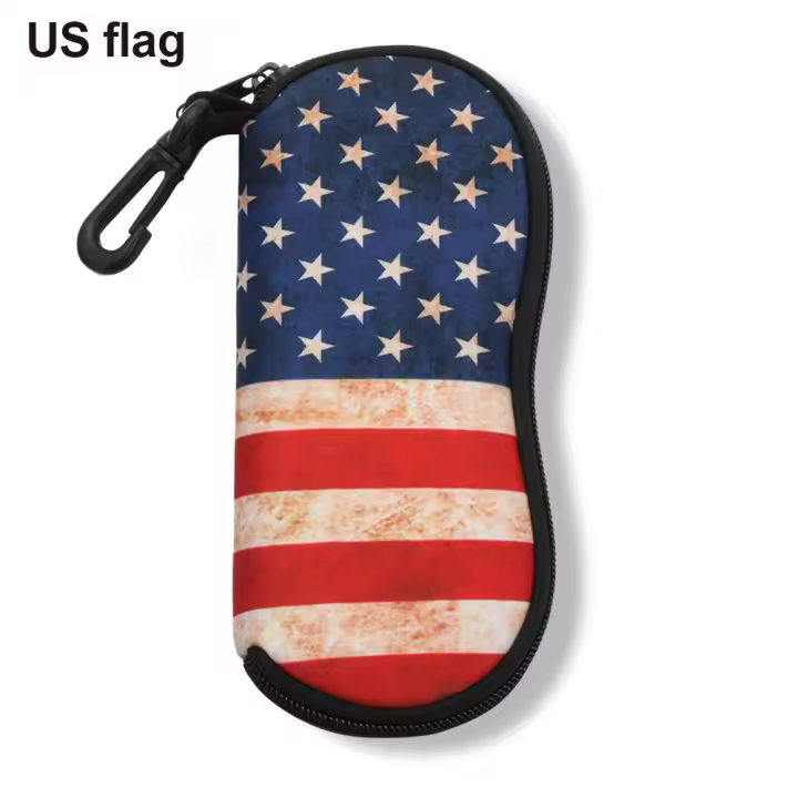 Estuche para gafas de sol con mosquetón, cremallera suave portátil, bolsa para gafas - 1