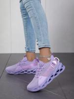 Gran oferta de zapatillas informales moradas a la moda, zapatillas para correr con cuchilla para hombre y mujer, talla grande 48, zapatillas deportivas ligeras y transpirables, zapatillas deportivas de malla para hombre - details 45